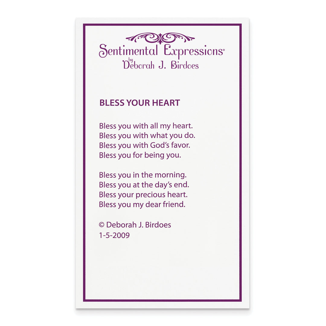 Lovely Rita's Necklaces Sterling Silver Bless Your Heart Necklace