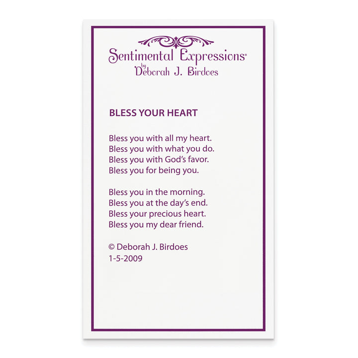 Lovely Rita's Necklaces Sterling Silver Bless Your Heart Necklace