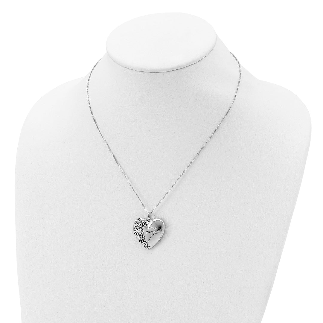 Lovely Rita's Necklaces Sterling Silver Bless Your Heart Necklace