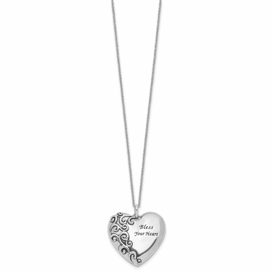 Lovely Rita's Necklaces Sterling Silver Bless Your Heart Necklace