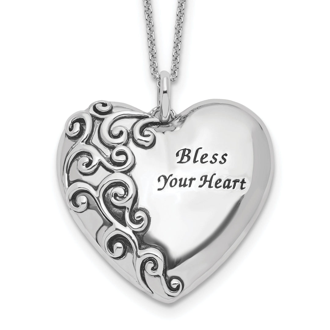 Lovely Rita's Necklaces Sterling Silver Bless Your Heart Necklace
