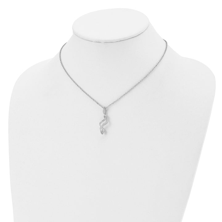 Lovely Rita's Necklaces Sterling Silver C.Z Twisted Pendant Necklace