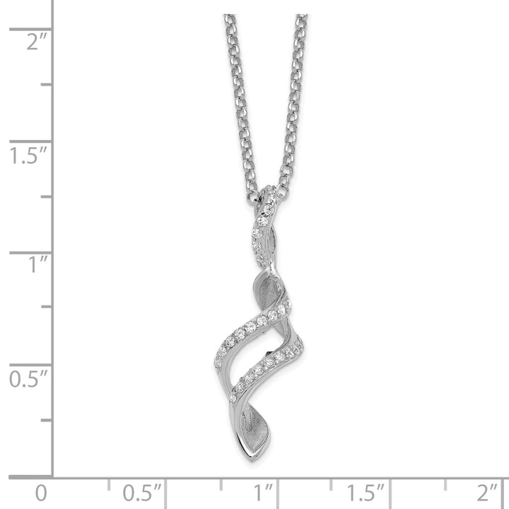 Lovely Rita's Necklaces Sterling Silver C.Z Twisted Pendant Necklace