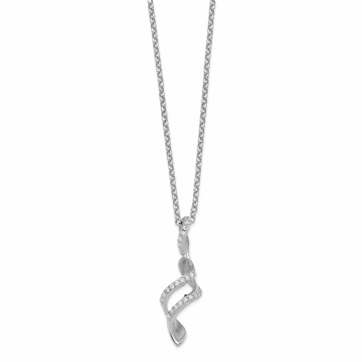 Lovely Rita's Necklaces Sterling Silver C.Z Twisted Pendant Necklace
