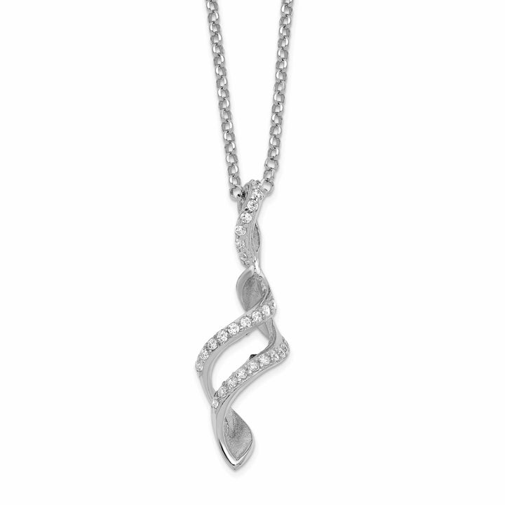 Lovely Rita's Necklaces Sterling Silver C.Z Twisted Pendant Necklace