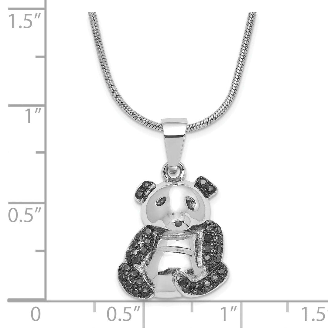 Brilliant Embers Necklaces Sterling Silver Cubic Zirconia Bear Necklace