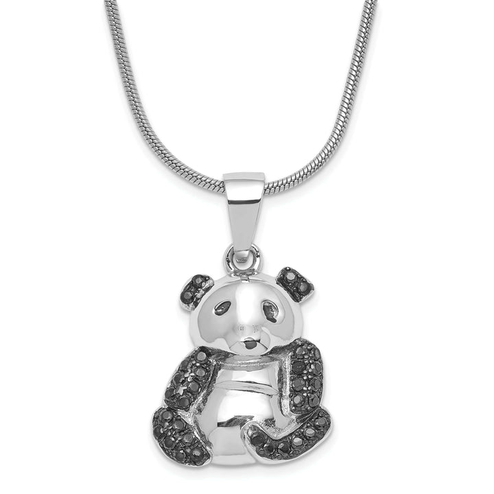 Brilliant Embers Necklaces Sterling Silver Cubic Zirconia Bear Necklace