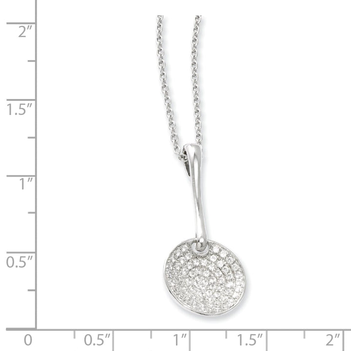 Brilliant Embers Necklaces Sterling Silver Cubic Zirconia Circle Necklace