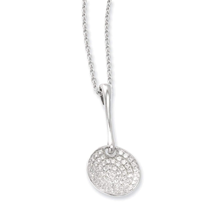 Brilliant Embers Necklaces Sterling Silver Cubic Zirconia Circle Necklace