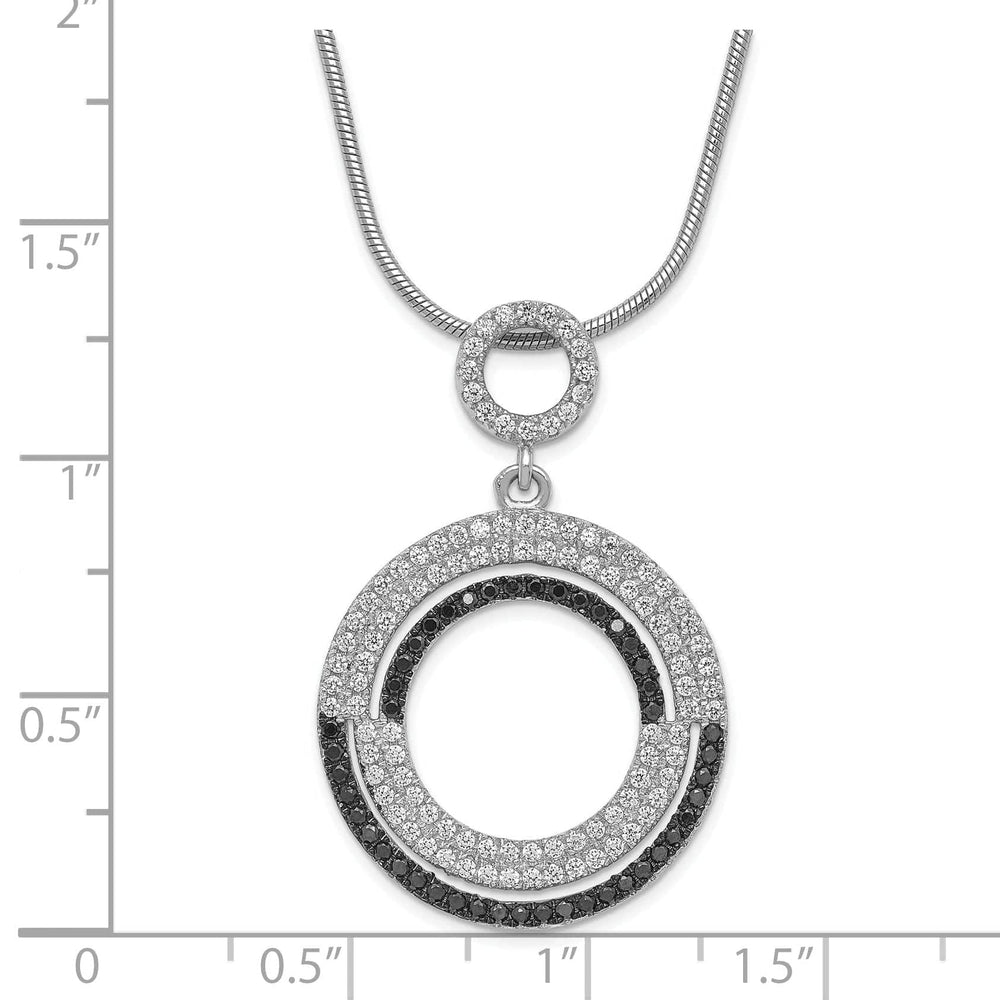Brilliant Embers Necklaces Sterling Silver Cubic Zirconia Circle Necklace