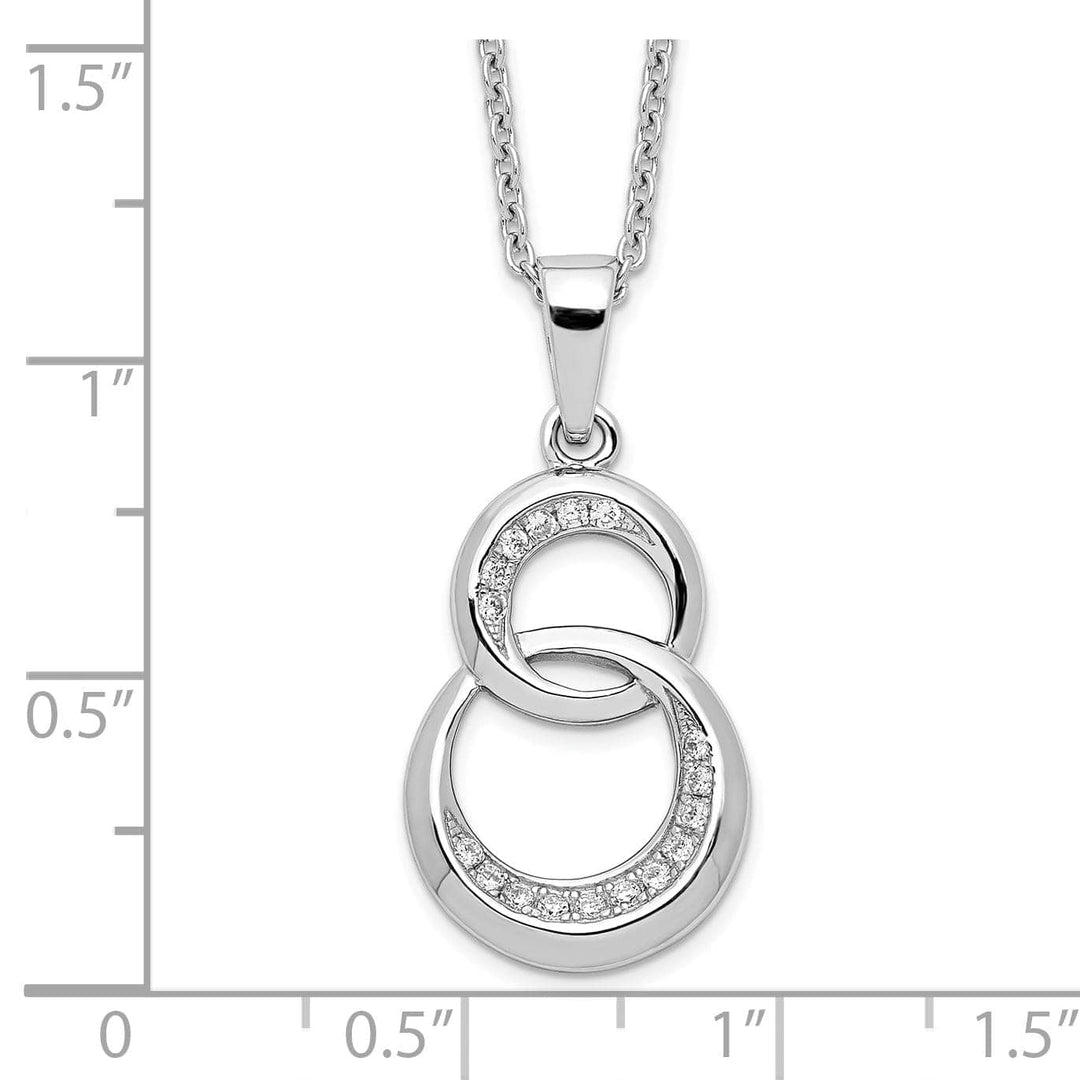 Lovely Rita's Necklaces Sterling Silver Cubic Zirconia Circle Necklace