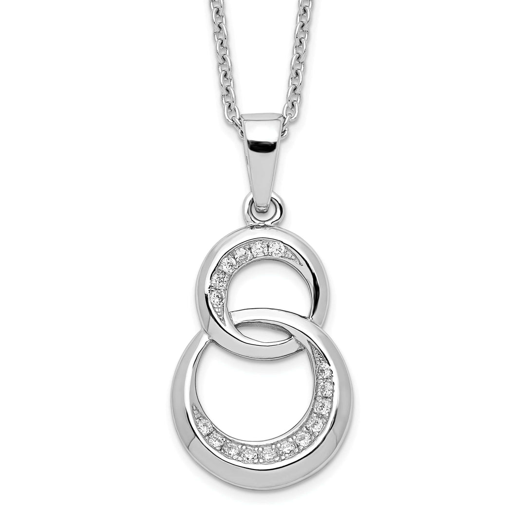 Lovely Rita's Necklaces Sterling Silver Cubic Zirconia Circle Necklace