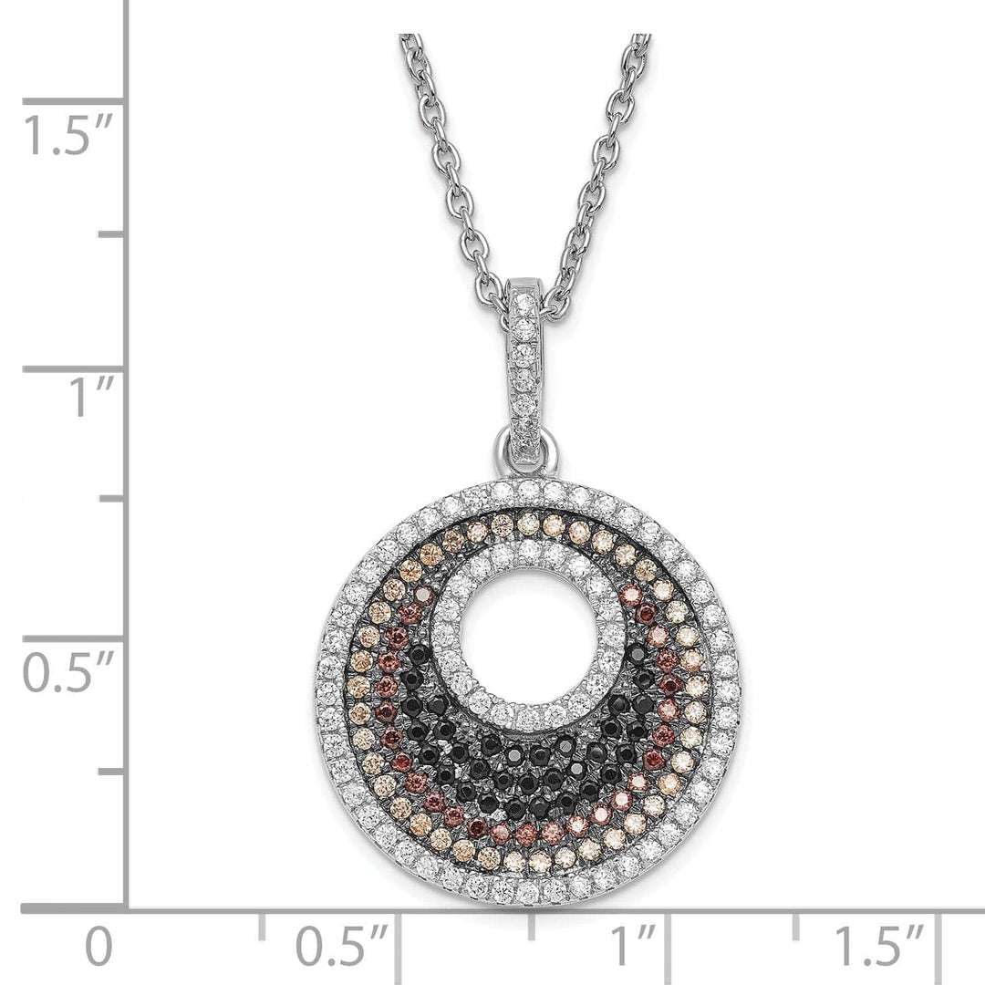 Lovely Rita's Necklaces Sterling Silver Cubic Zirconia Circle Necklace