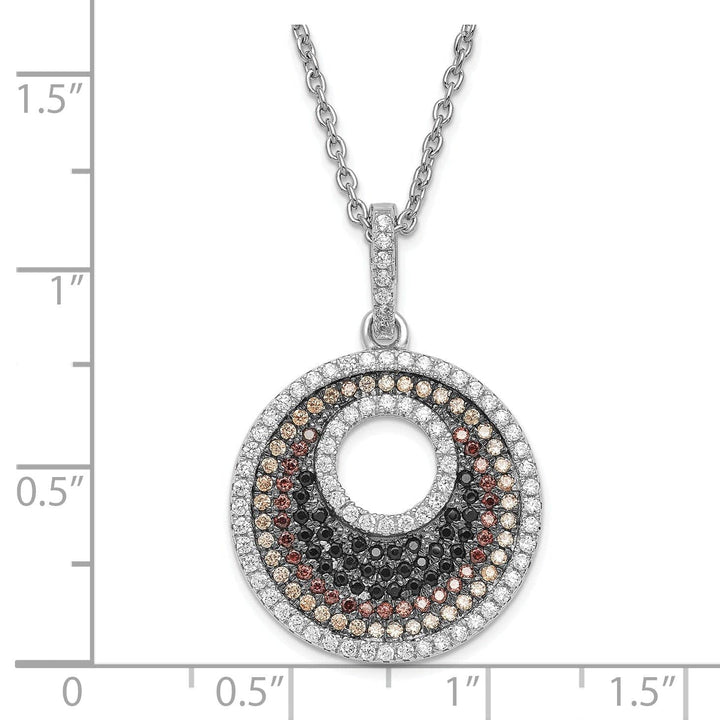 Lovely Rita's Necklaces Sterling Silver Cubic Zirconia Circle Necklace