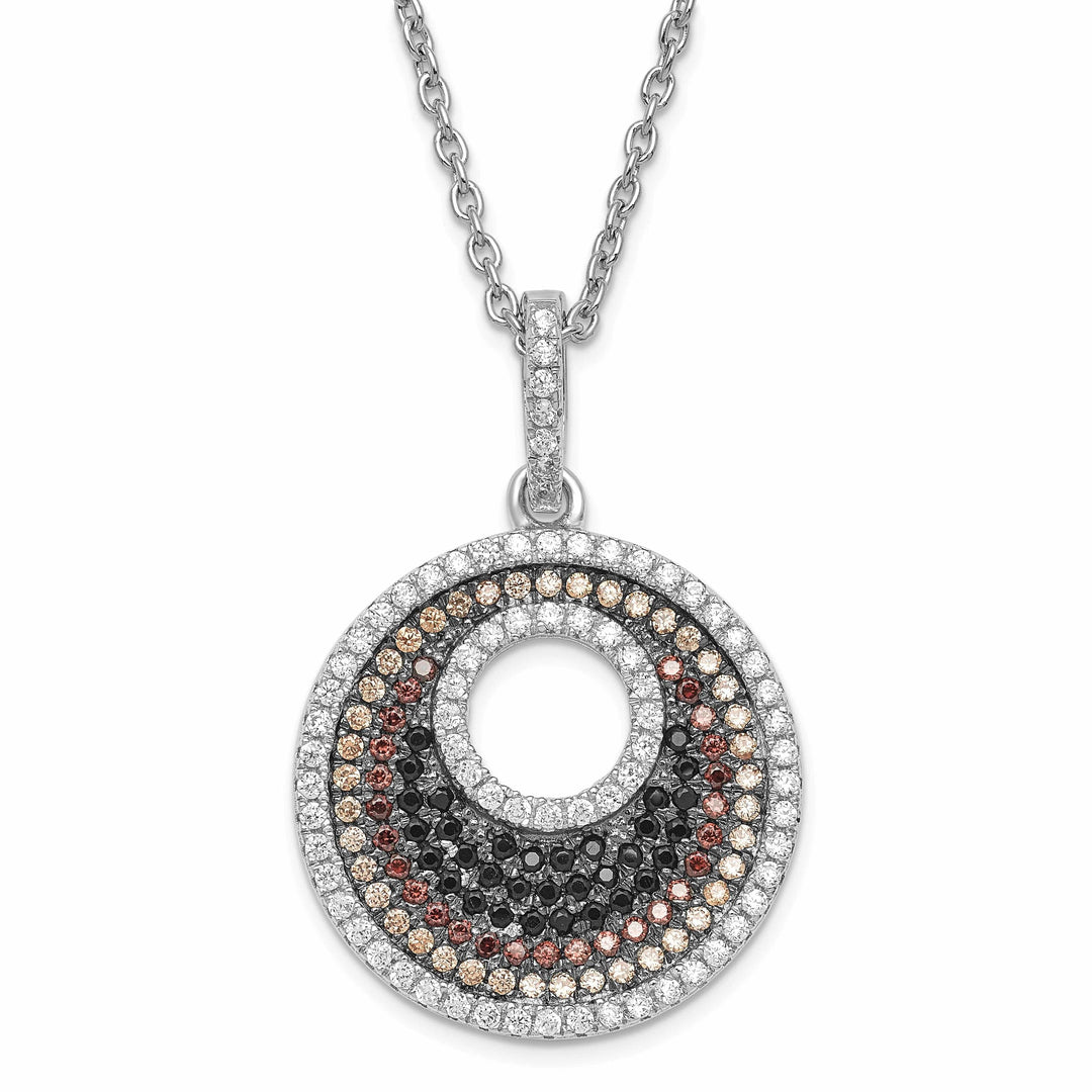 Lovely Rita's Necklaces Sterling Silver Cubic Zirconia Circle Necklace