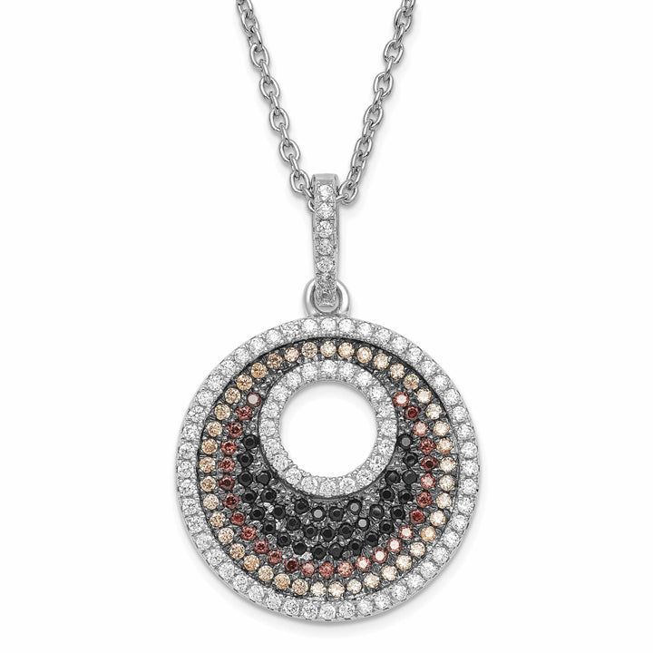 Lovely Rita's Necklaces Sterling Silver Cubic Zirconia Circle Necklace