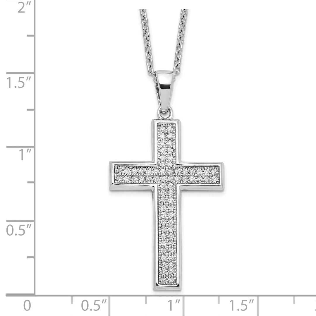 Lovely Rita's Necklaces Sterling Silver Cubic Zirconia Cross Necklace
