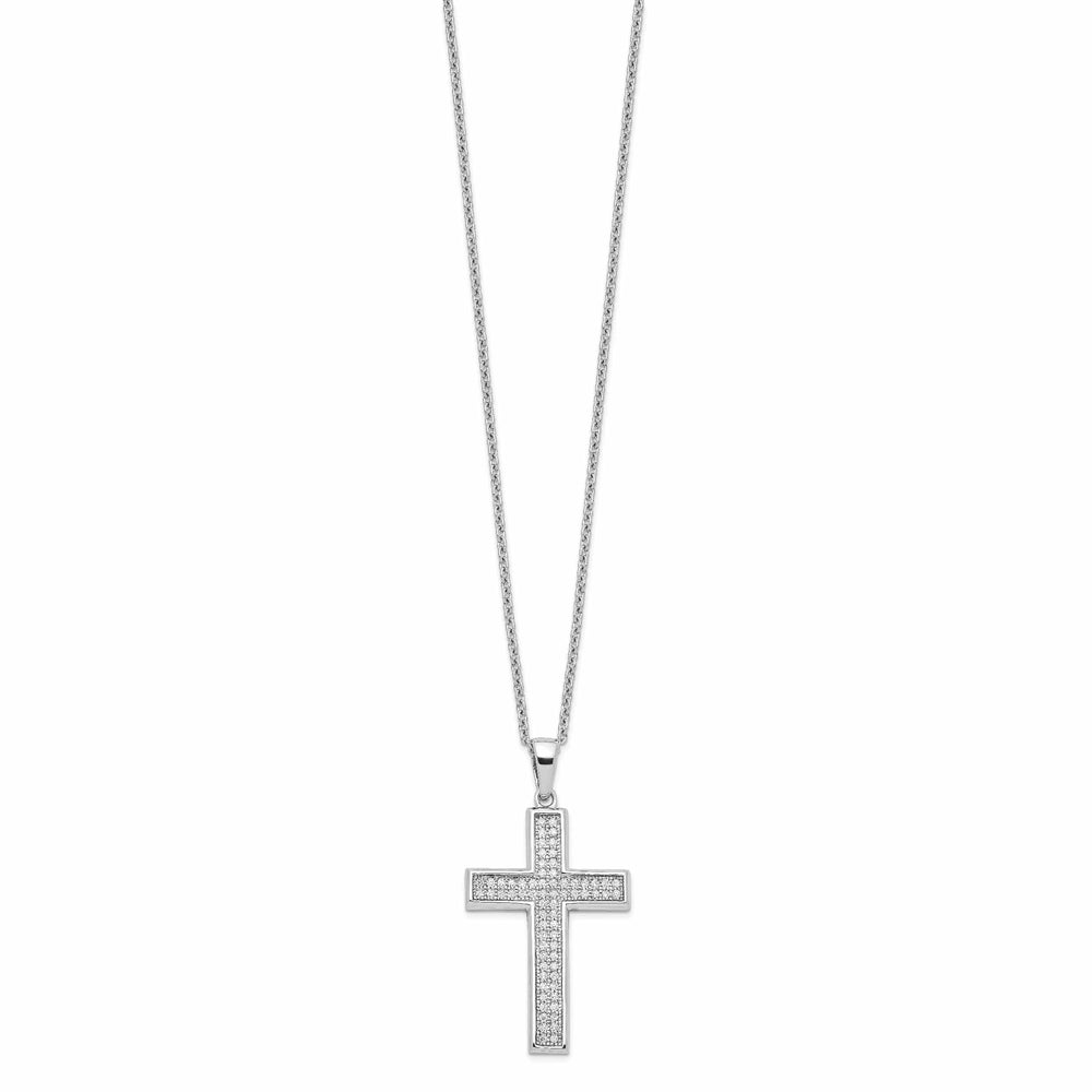 Lovely Rita's Necklaces Sterling Silver Cubic Zirconia Cross Necklace