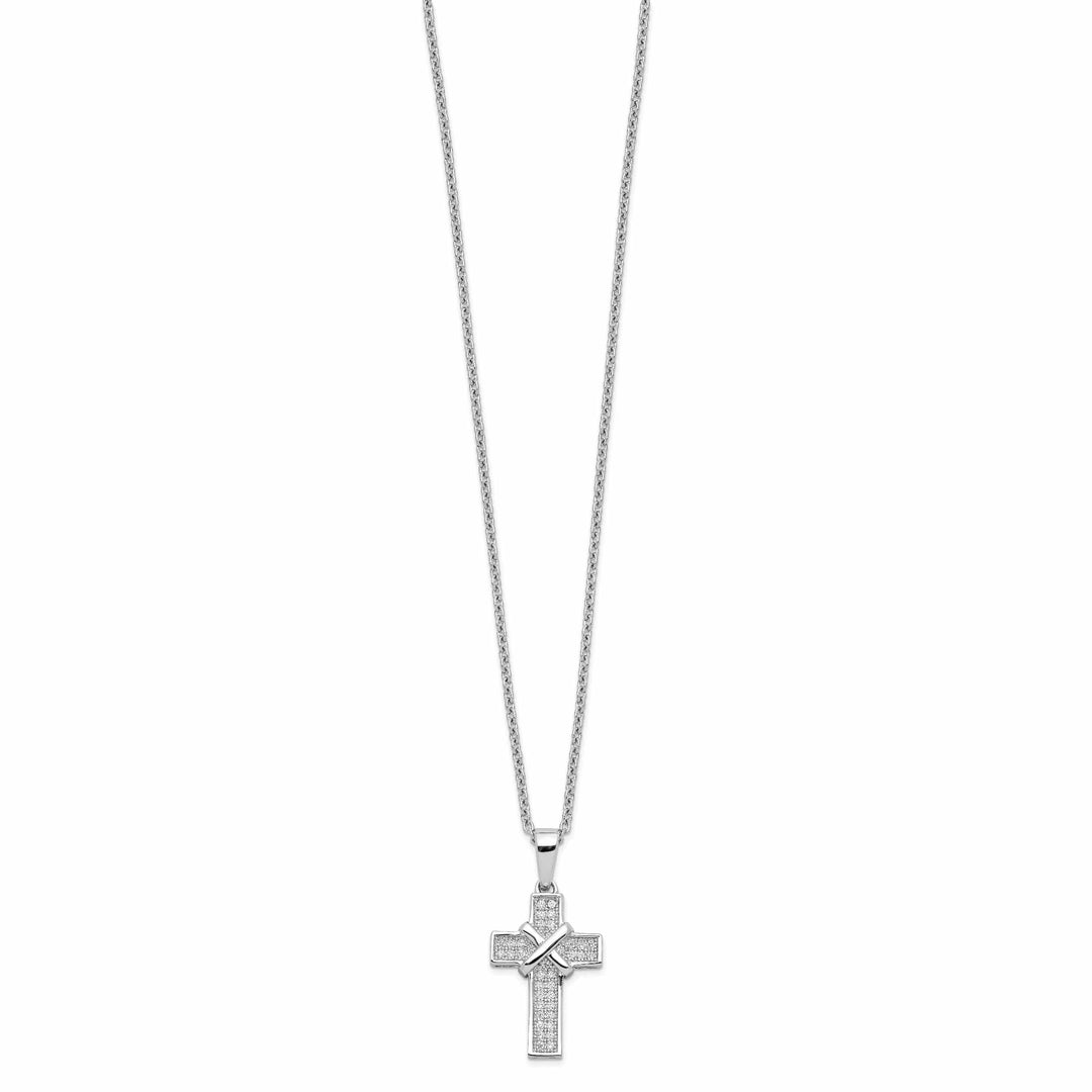 Lovely Rita's Necklaces Sterling Silver Cubic Zirconia Cross Necklace