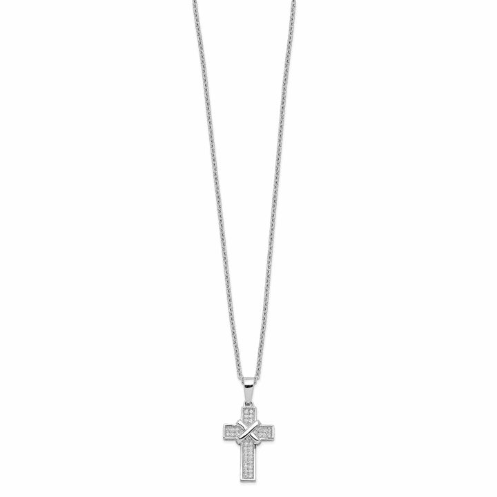 Lovely Rita's Necklaces Sterling Silver Cubic Zirconia Cross Necklace
