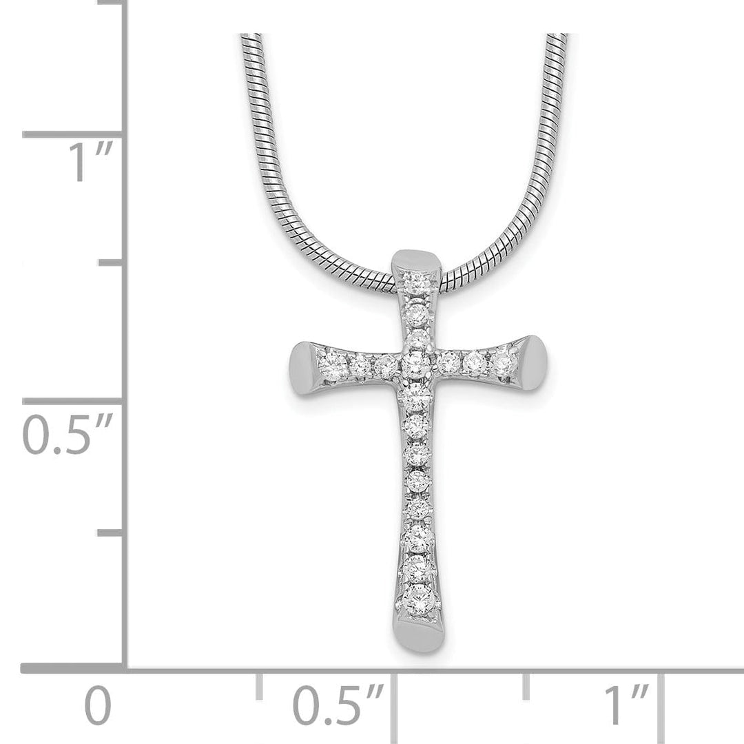 Lovely Rita's Necklaces Sterling Silver Cubic Zirconia Cross Necklace