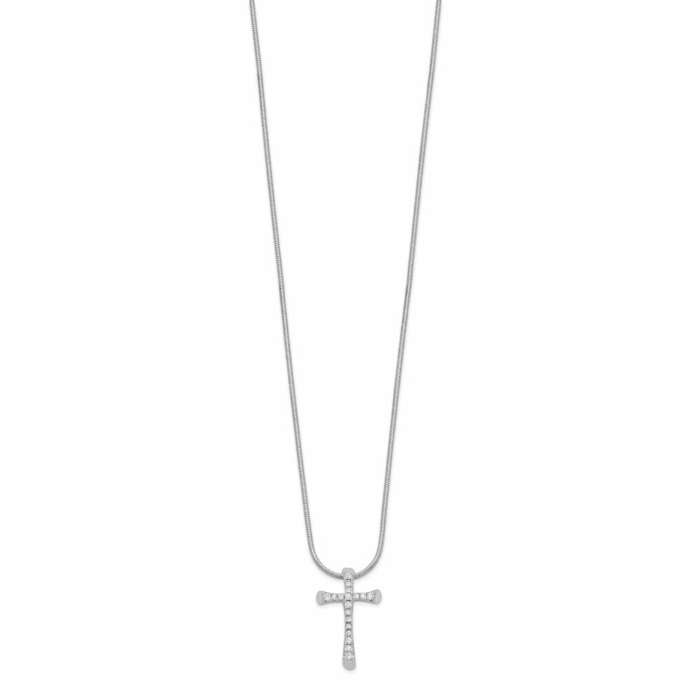 Lovely Rita's Necklaces Sterling Silver Cubic Zirconia Cross Necklace