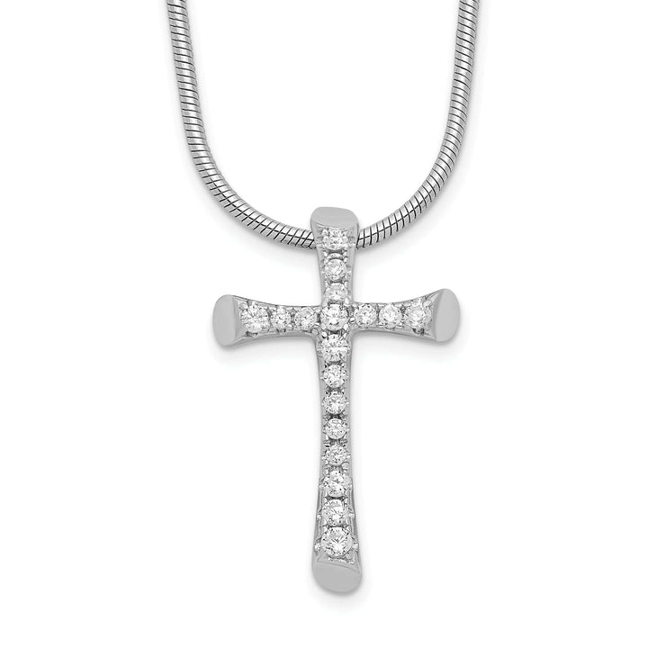 Lovely Rita's Necklaces Sterling Silver Cubic Zirconia Cross Necklace