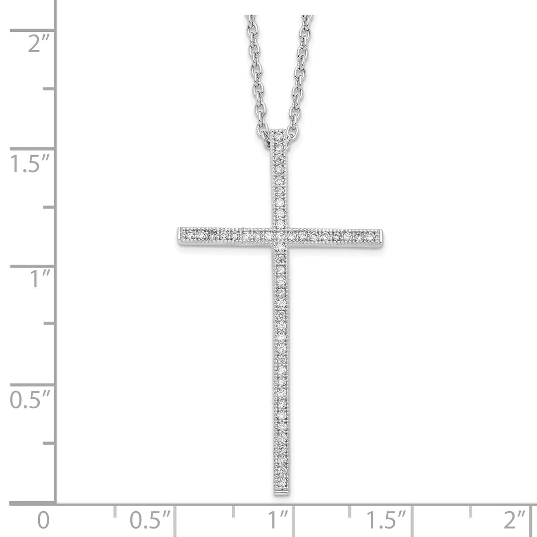 Lovely Rita's Necklaces Sterling Silver Cubic Zirconia Cross Necklace
