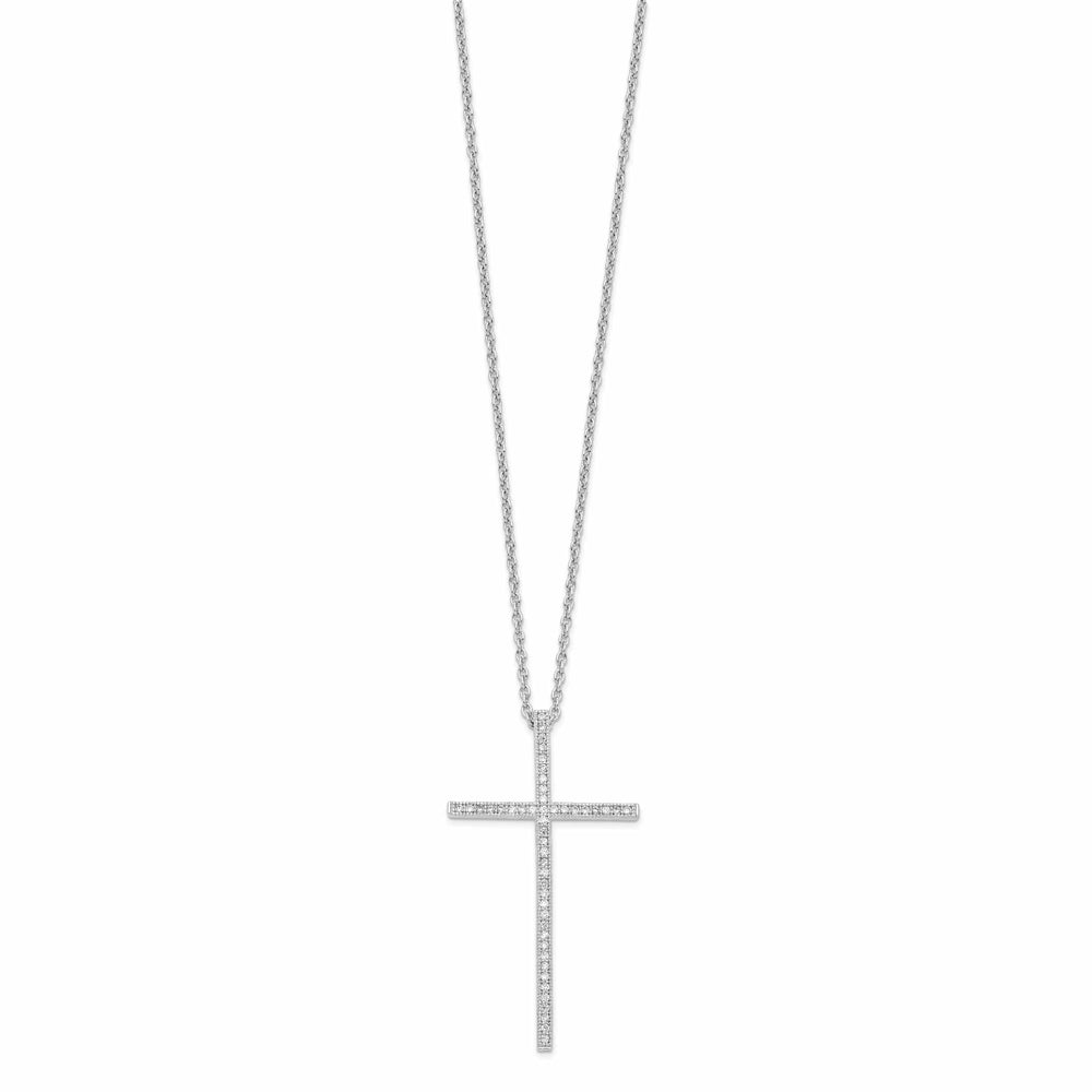 Lovely Rita's Necklaces Sterling Silver Cubic Zirconia Cross Necklace