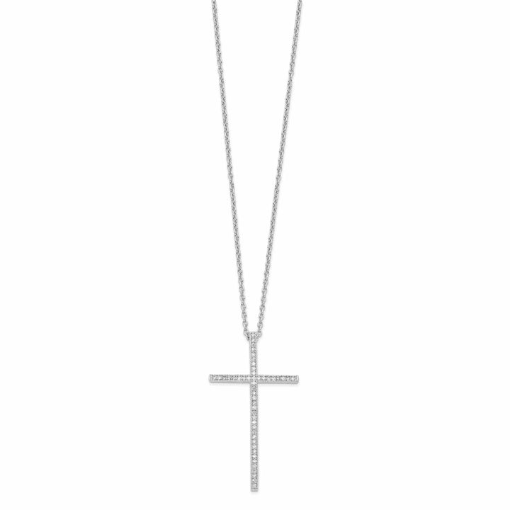 Lovely Rita's Necklaces Sterling Silver Cubic Zirconia Cross Necklace