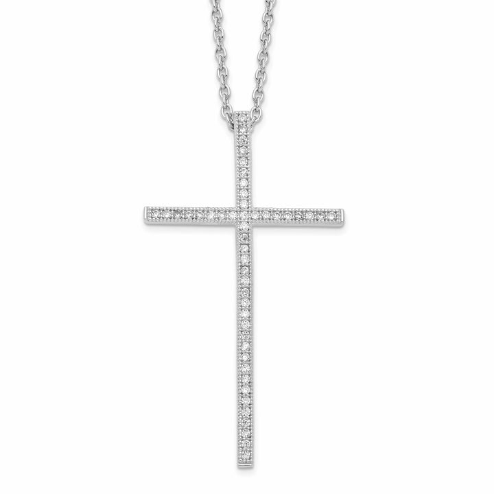 Lovely Rita's Necklaces Sterling Silver Cubic Zirconia Cross Necklace