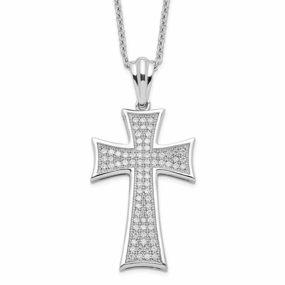 Lovely Rita's Necklaces Sterling Silver Cubic Zirconia Cross Necklace