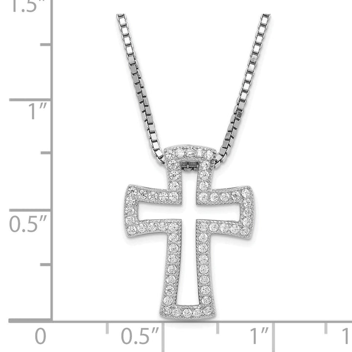 Lovely Rita's Necklaces Sterling Silver Cubic Zirconia Cross Necklace