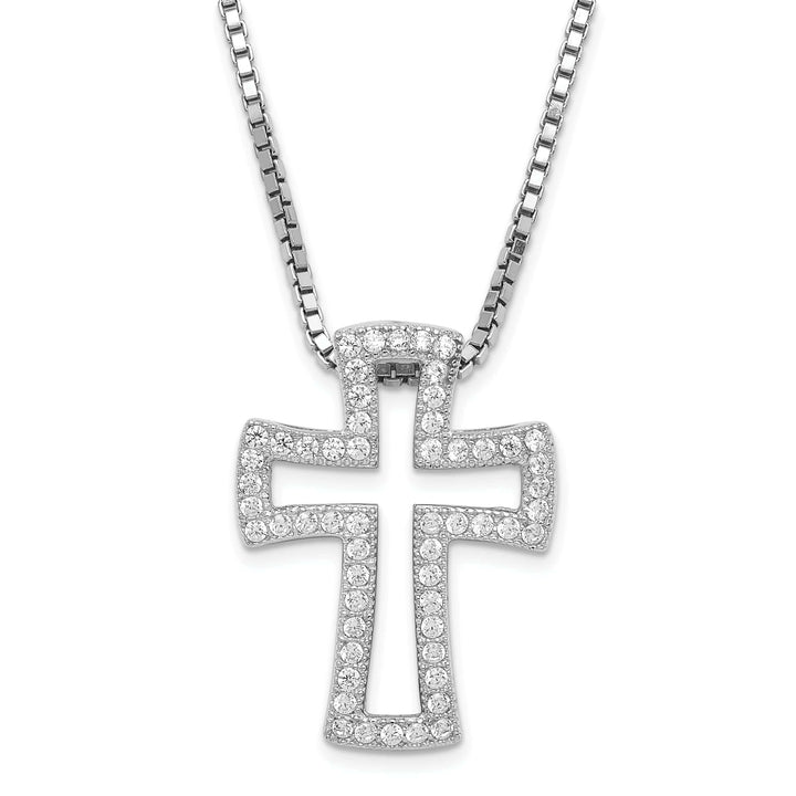 Lovely Rita's Necklaces Sterling Silver Cubic Zirconia Cross Necklace