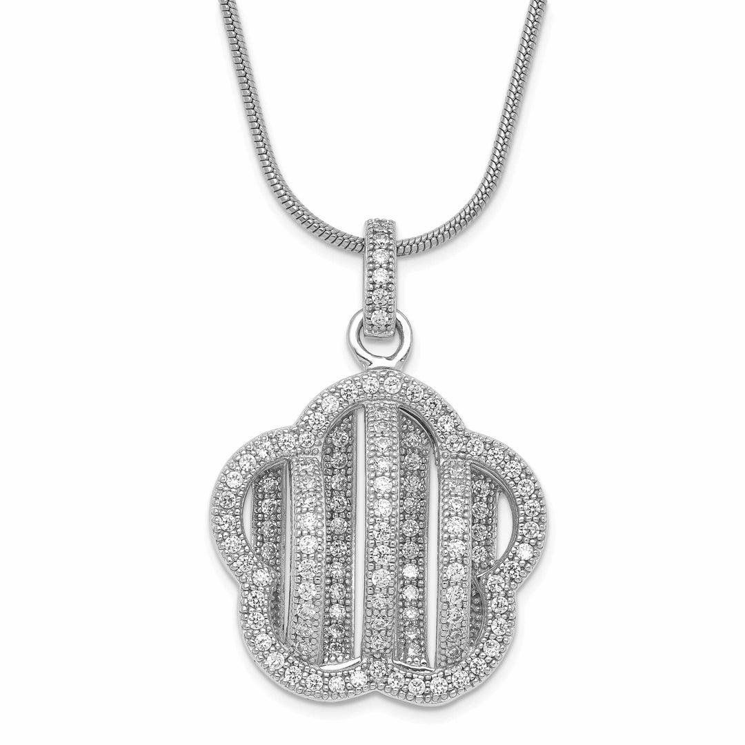 Brilliant Embers Necklaces Sterling Silver Cubic Zirconia Flower Necklace