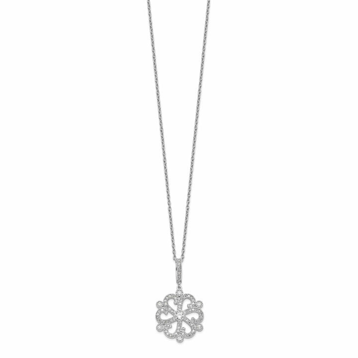 Lovely Rita's Necklaces Sterling Silver Cubic Zirconia Flower Necklace
