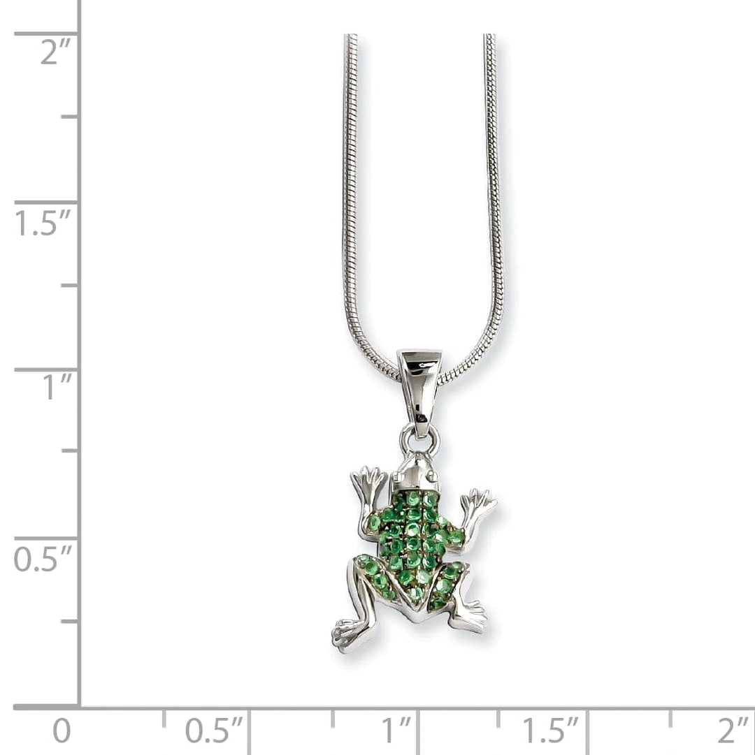 Lovely Rita's Necklaces Sterling Silver Cubic Zirconia Frog Necklace