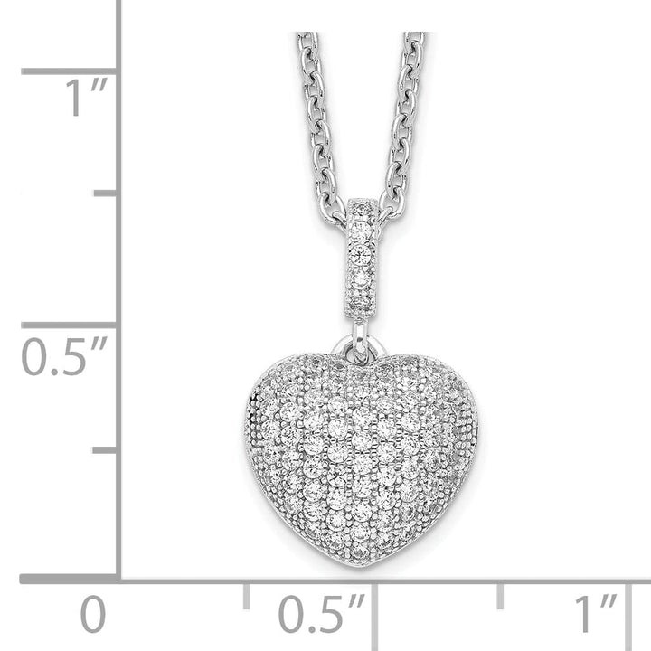 Lovely Rita's Necklaces Sterling Silver Cubic Zirconia Heart Necklace