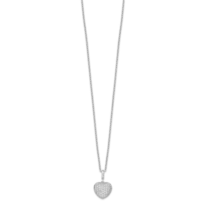 Lovely Rita's Necklaces Sterling Silver Cubic Zirconia Heart Necklace