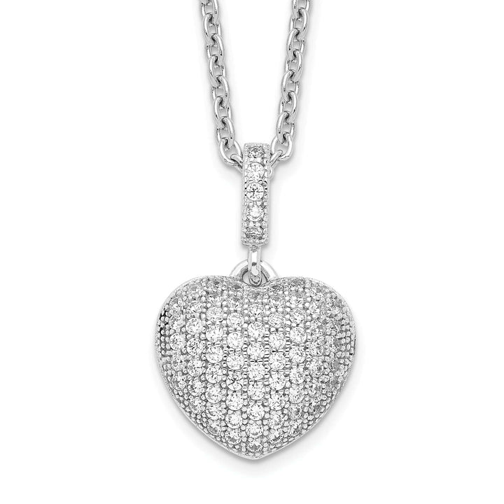 Lovely Rita's Necklaces Sterling Silver Cubic Zirconia Heart Necklace