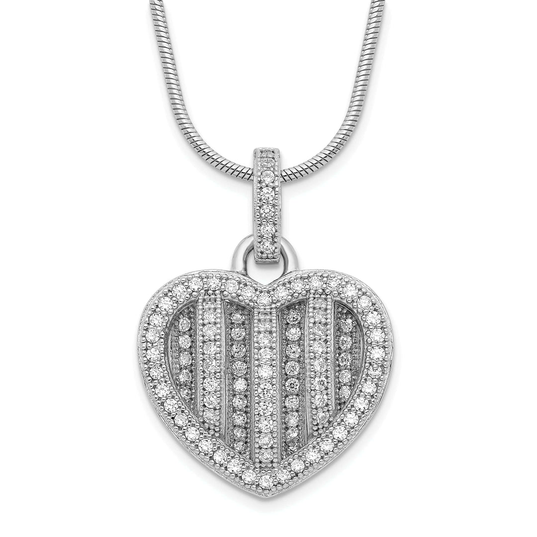 Brilliant Embers Necklaces Sterling Silver Cubic Zirconia Heart Necklace