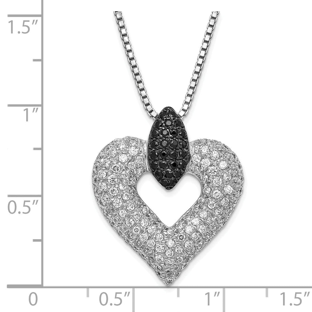 Brilliant Embers Necklaces Sterling Silver Cubic Zirconia Heart Necklace
