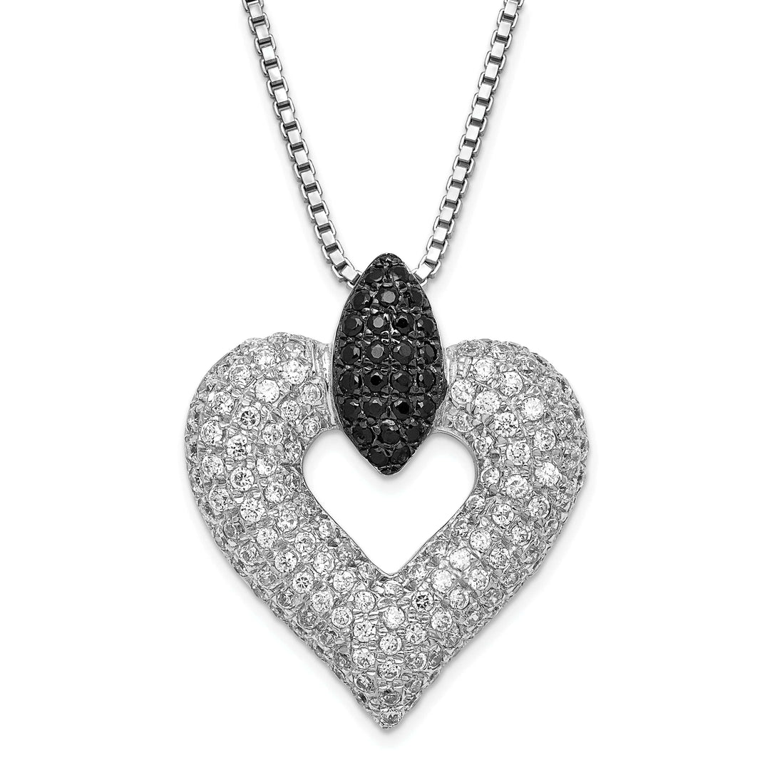 Brilliant Embers Necklaces Sterling Silver Cubic Zirconia Heart Necklace