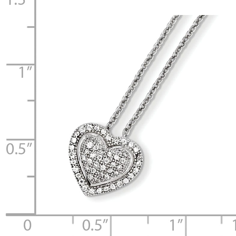 Lovely Rita's Necklaces Sterling Silver Cubic Zirconia Heart Necklace