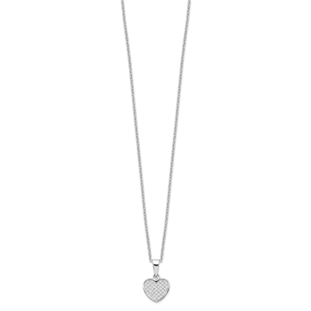Lovely Rita's Necklaces Sterling Silver Cubic Zirconia Heart Necklace