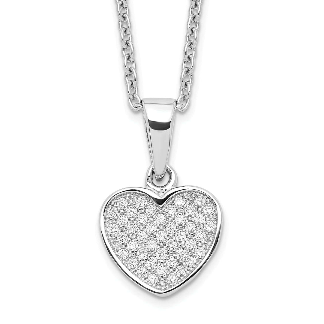 Lovely Rita's Necklaces Sterling Silver Cubic Zirconia Heart Necklace