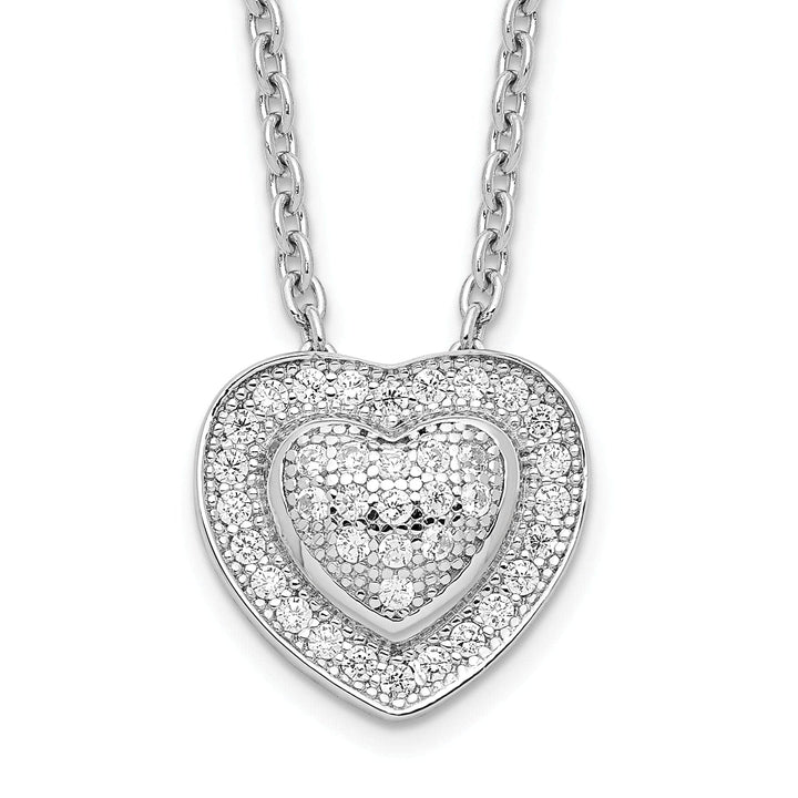 Lovely Rita's Necklaces Sterling Silver Cubic Zirconia Heart Necklace