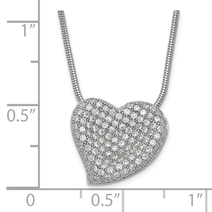 Lovely Rita's Necklaces Sterling Silver Cubic Zirconia Heart Necklace