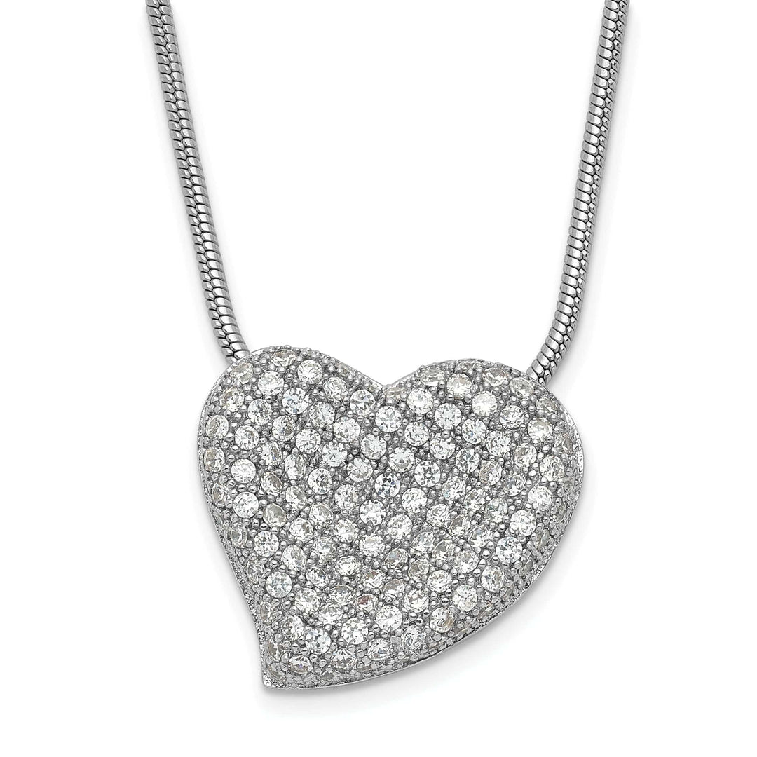 Lovely Rita's Necklaces Sterling Silver Cubic Zirconia Heart Necklace