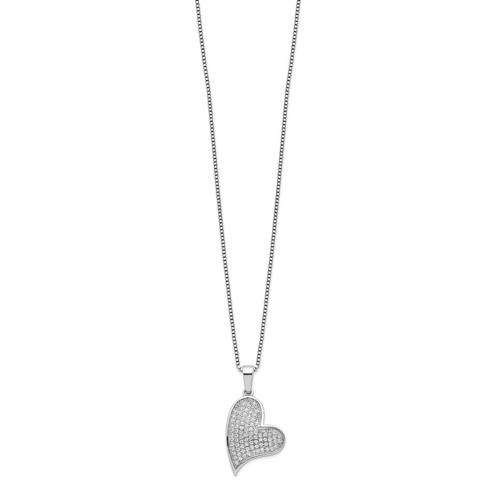 Lovely Rita's Necklaces Sterling Silver Cubic Zirconia Heart Necklace